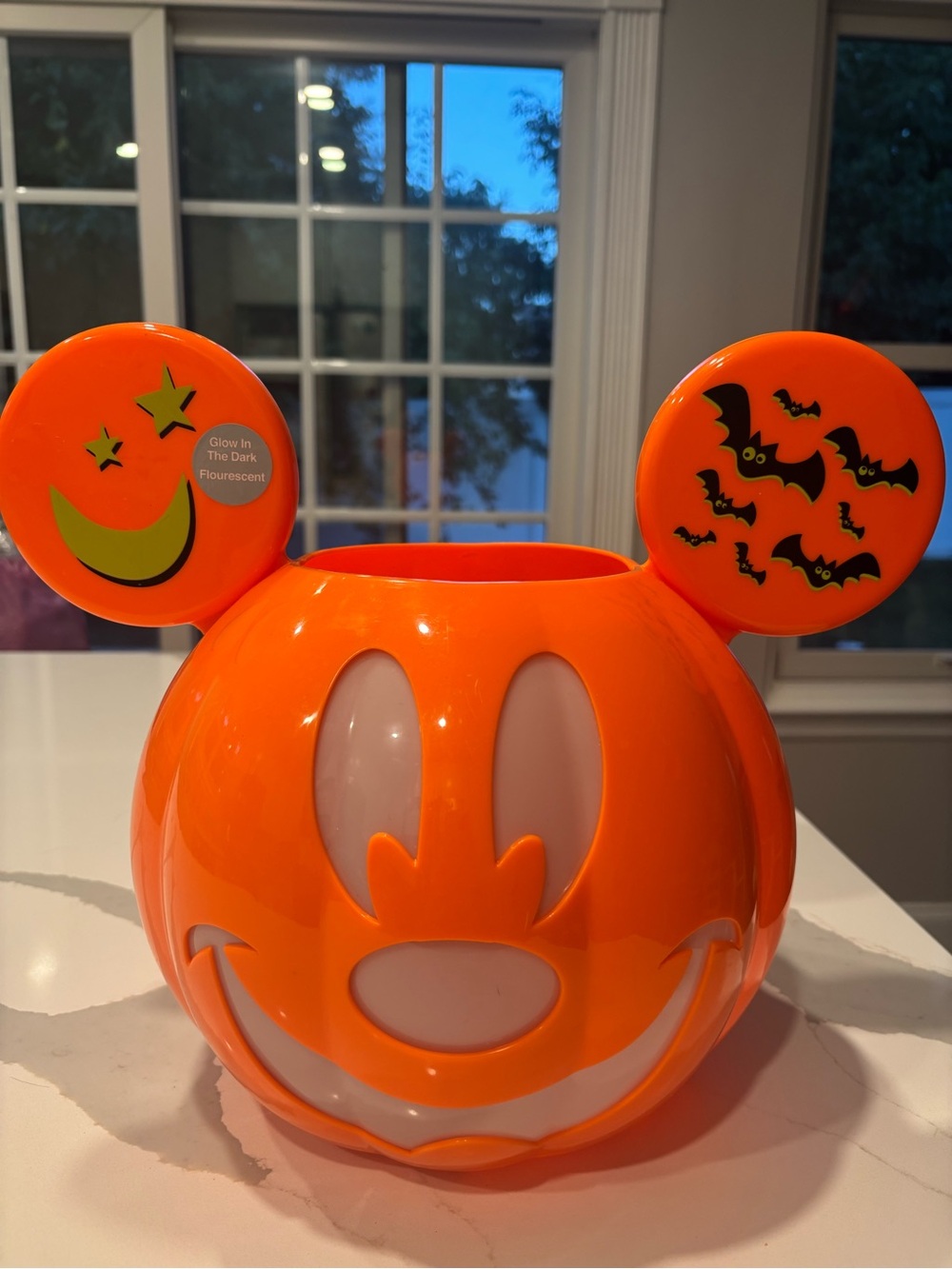 Disney Orange Glow In The Dark Mickey Pumpkin Candy Bucket